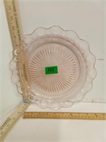 Vintage Pink Deppression Glass Serving Plate