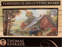 Thomas Kinkade Glass Cutting Board - Tractor