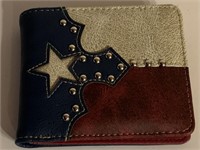 Men’s Bifold Wallet with Center ID- Texas Flag