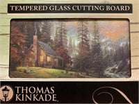 Thomas Kinkade Glass Cutting Board - Cabin