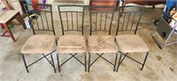 4 Metal Framed Padded Chairs