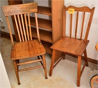 Sturdy, wood vintage desk/kitchen chairs (2)