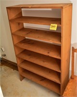 Shelving unit, wooden, 6 shelves