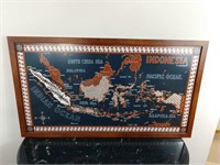 Framed Cloth Map of Indonesia