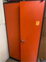 2 door steel cabinet red doors with handle 35"x67"