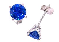 925S Lab-Grown 1.36ct Sapphire Earrings