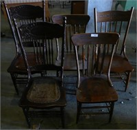 5 Vintage Wood Chairs