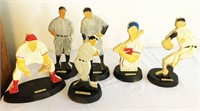 Six (6) Baseball Figures, Babe Ruth, Greg Olson,