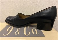 NAVY BLUE 9 & CO LEATHER SLIP ON SHOES