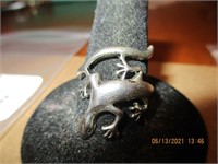 Silver? Unmarked Lizard Ring-3.5g