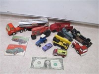 Lot of Vintage Toy Vehicles - Orange Tonka Truck,