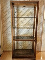 Lighted 4-Shelf Oak Etagere, 2/2