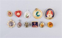 Vintage Religious Pendants & Brooches 11pc