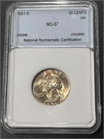 1951-D Silver Quarter NNC MS67 Guide