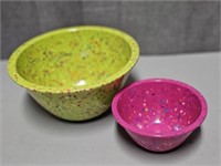 Melamine Confetti Serving Bowls Chartreuse, Pink