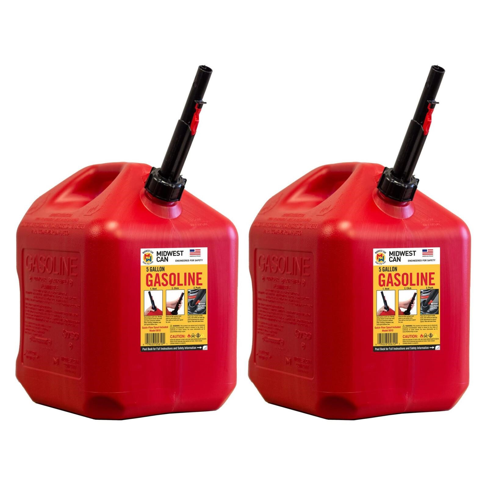 Midwest Can Company 5610 5 Gallon Gas Can Fuel Con
