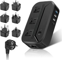 NEW $77 Power Converter w/7 Travel Plug Adapters