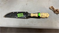 CARVING KNIFE W/ SHEATH CELULOID HANDLE