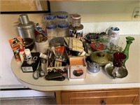 counter top full of items