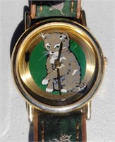 Pair Of Analogue Wrist Watches Cat With Running