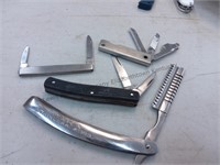 3 knives and a hair trimming razor