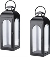 2 Pack Luxury Modern Lanterns Decorative Tall 16"