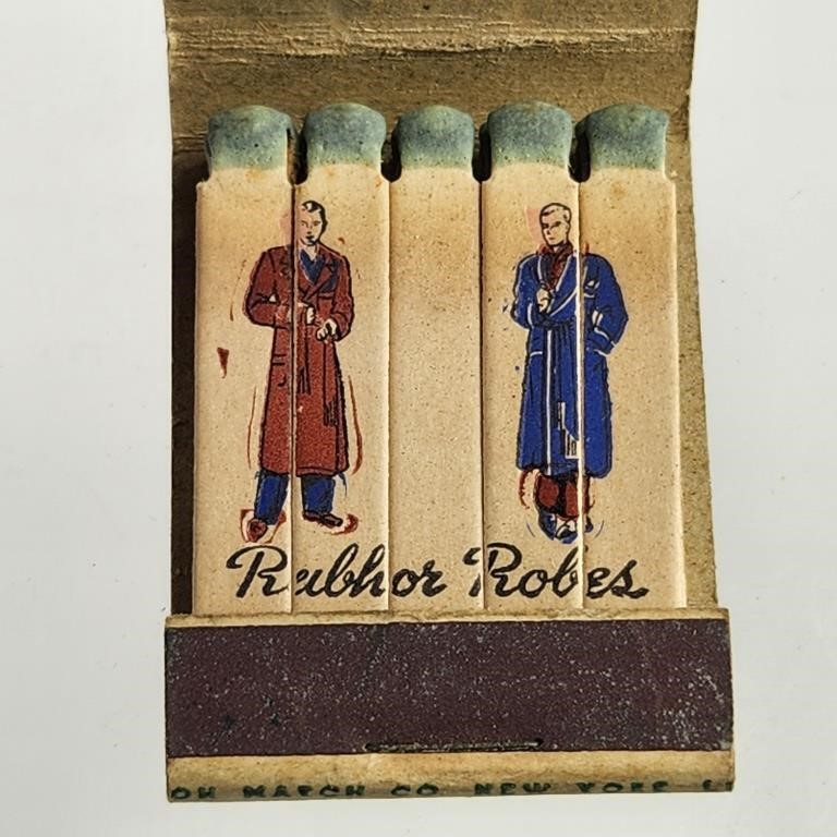 RUBHOR ROBES ADVERTISING FEATURE MATCHBOOK