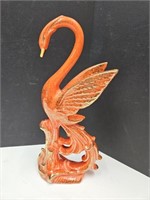 15" high MCM Lava Glazed Swan