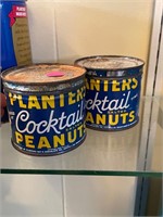 2 Vintage Planters Peanut Tins