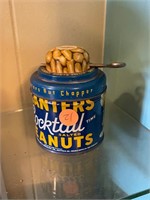 Vintage Planters Cocktail Nuts Tin with Grinder