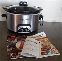 Stainless Steel Crock Pot With Recipe Books