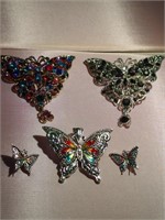 Butterfly Costume Jewelry Lot
