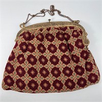 Embroidered Handbag Purse with Ornate Closure