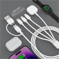 NEW 4-in-2 Phone & Watch Charger Cable - 6FT