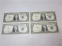 (4) 1957 $1 Silver Certificates A