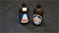 Set of vintage beer bottles.