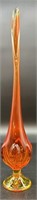 MCM Viking 6 Petal Amberina Swung Vase 16” Uv