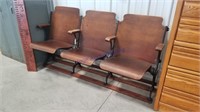 Wood theater seats, 3 chairs
