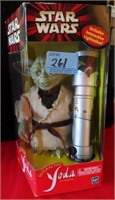 STAR WARS INTERACTIVE YODA WITH LIGHT SABER IN