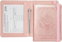 Rose Gold Leather Passport Holder & Travel Wallet