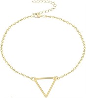 Minimalist 18k Gold-pl. Open Triangle Bracelet