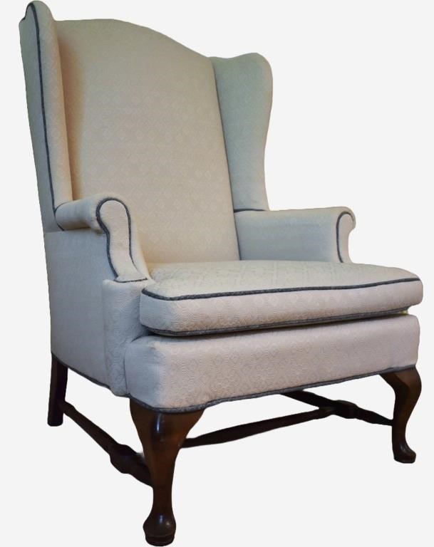Custom Upholstered Wing-back Arm Chair