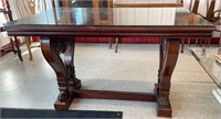 Antique Console Table w/Protective Glass Top