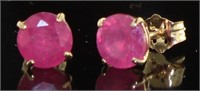 14kt Gold 2.00 ct Natural Ruby Stud Earrings