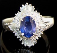 Platinum 1.82 ct Natural Sapphire & Diamond Ring