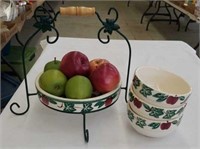 Apple decor and bowls