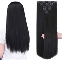 New- HEWEICSY Black Hair Extension,Clip in Hair