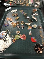 Tray Of cloisonné Enamel Jewelry.