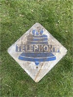 TELEPHONE TIN SIGN APPROX 24" X 24" SINGLE SIDED