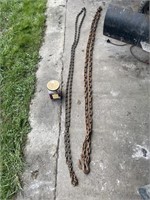 HOOKS & (2) APPROX 15' CHAINS